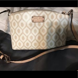 Tan and white Kate Spade Crossbody Purse